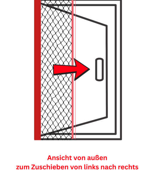 Alternative view of Schraub - Klebesystem Fliegengitter flache Laufschiene von links → Außenseite zu schieben